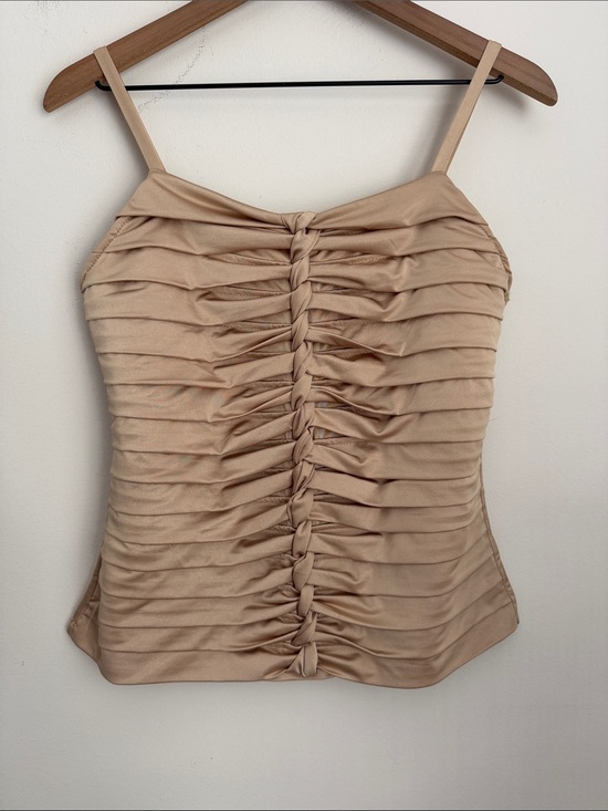 Cache Tops - Cache Gold braided knitted front tank top M